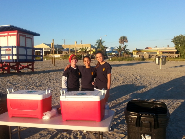 Cadets help out at the 5k run in Cocoa Beach