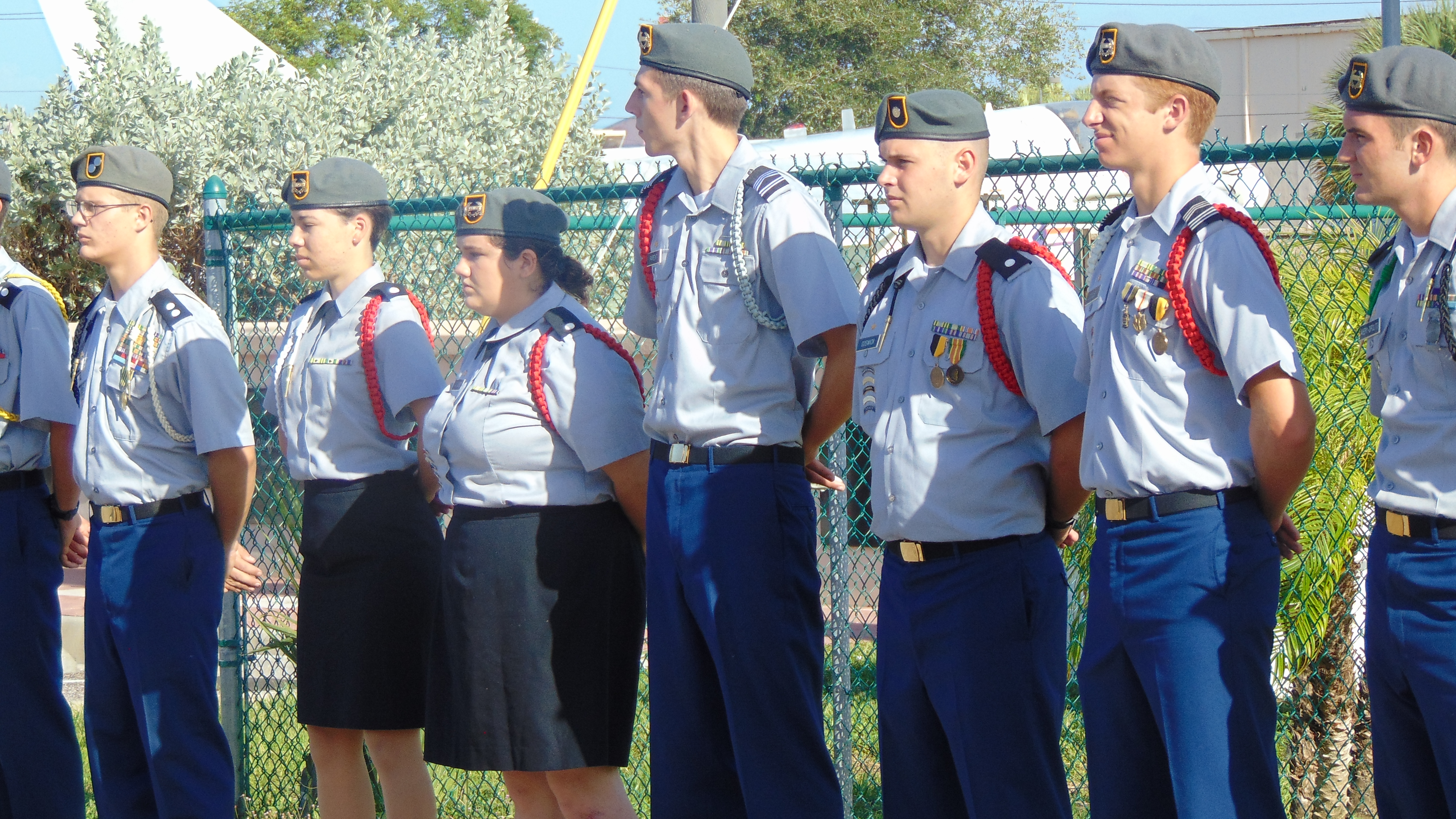 Cadets Honoring Veterans at the Veterans Memorial 