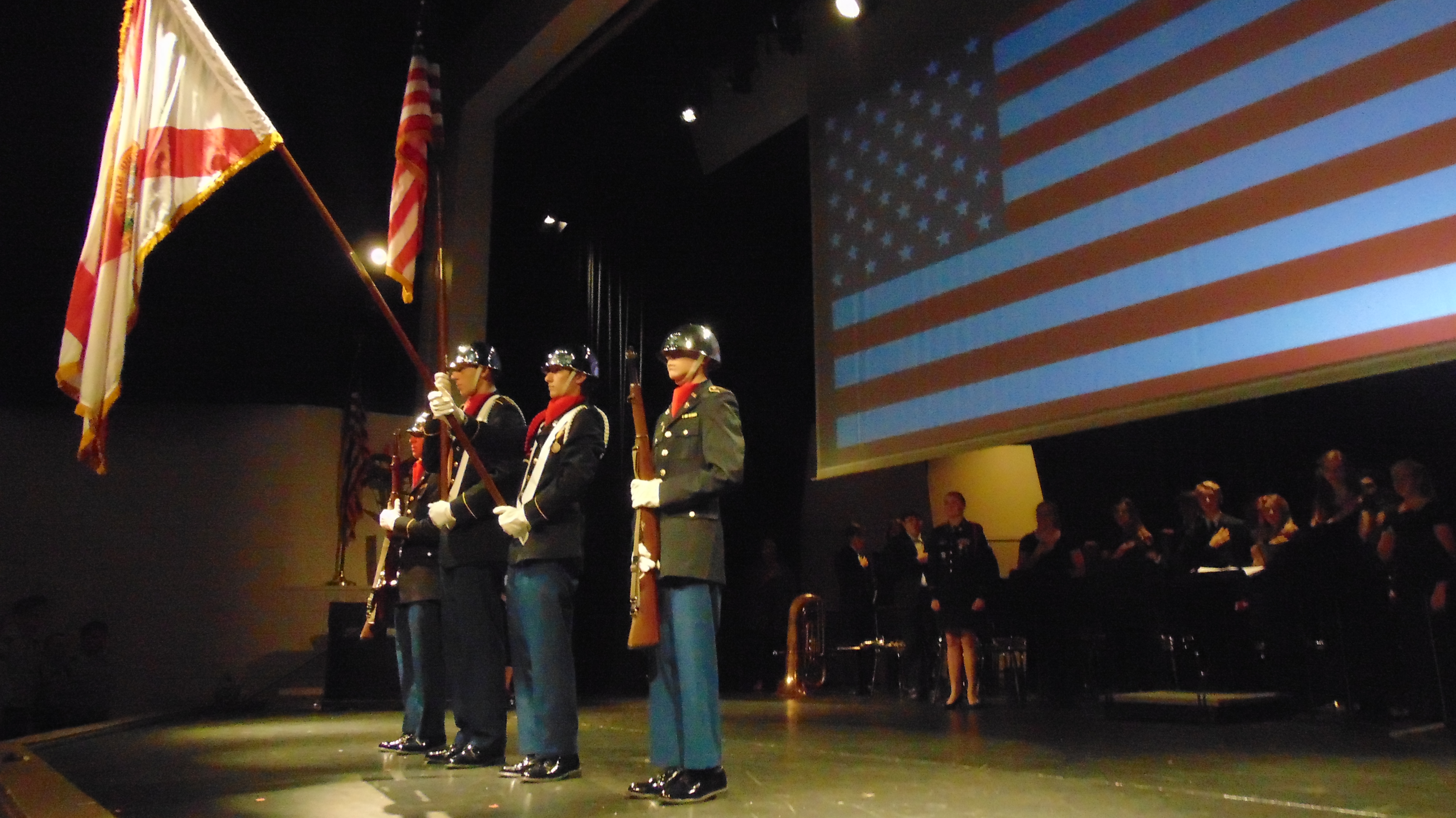 Color Guard presenting the colors at the Veterans Ceremony 
