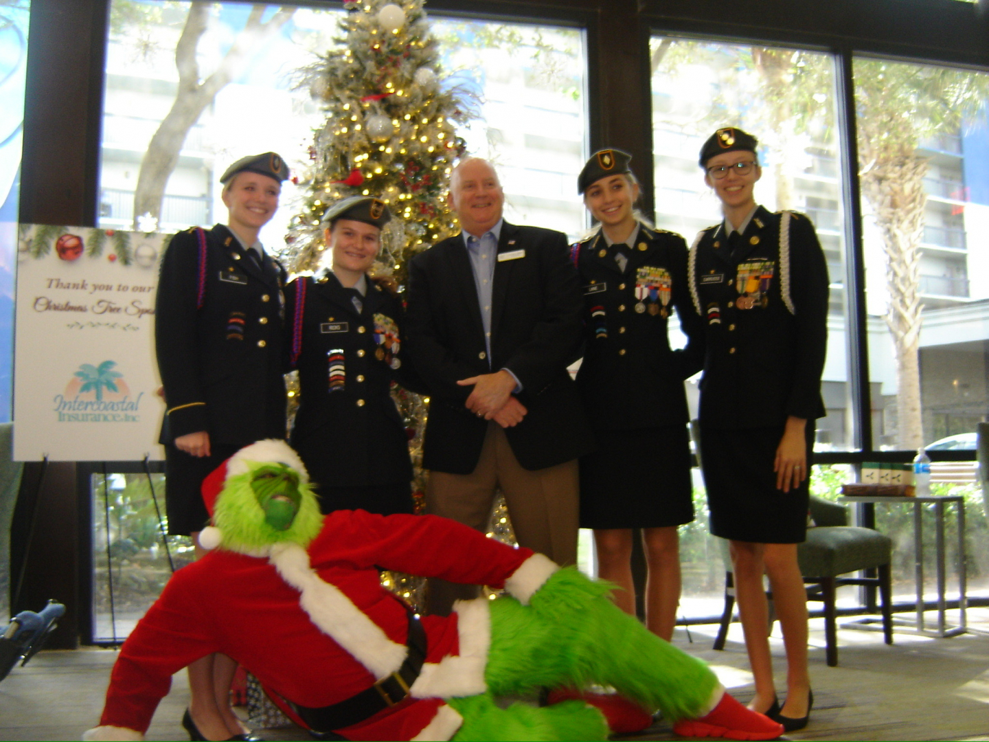 Color Guard Members with Dr. Rendall