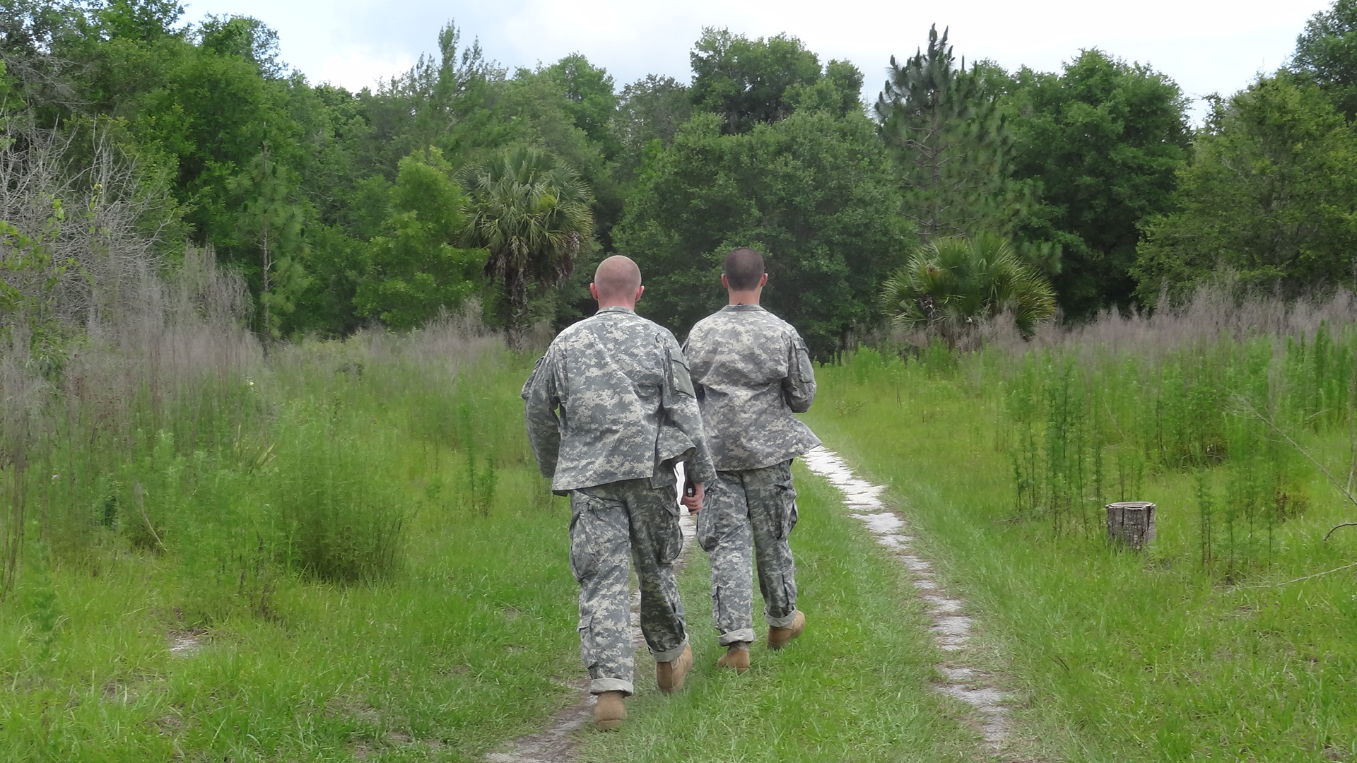 Cadets had to find their way through a wooded area during land navigation.